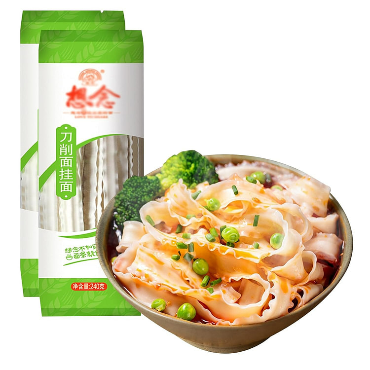 想念刀削面 特色面条 刀切面 中式宽面240X2包 1 份