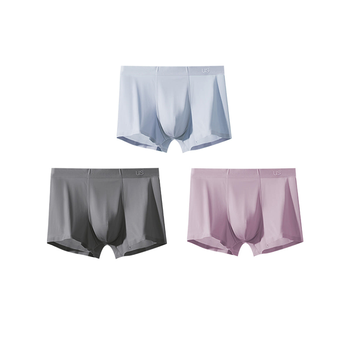Ubras Ice Silk Ultra Thin Breathable Men’s Mid Waist Quadrangle Pants (Three Pack) – Combination Color 07-L 100 g