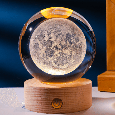 3D Solar System crystal Ball Multicolor Nightlight 8cm Decolamp Romantic Moon 1 count