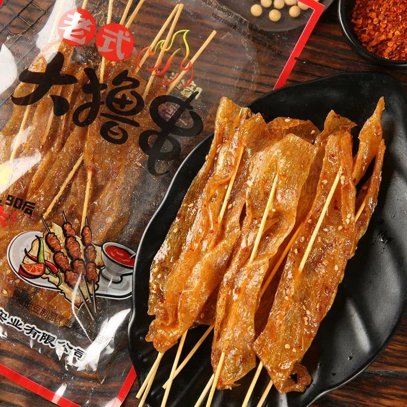 Yu Tongle Old-fashioned Spicy Skewers Spicy Spicy Strips Sweet and Spicy Vegetarian Soy Products Nostalgic Childhood Snacks and Snacks [66g Spicy Skewers 1 Pack] 66 g