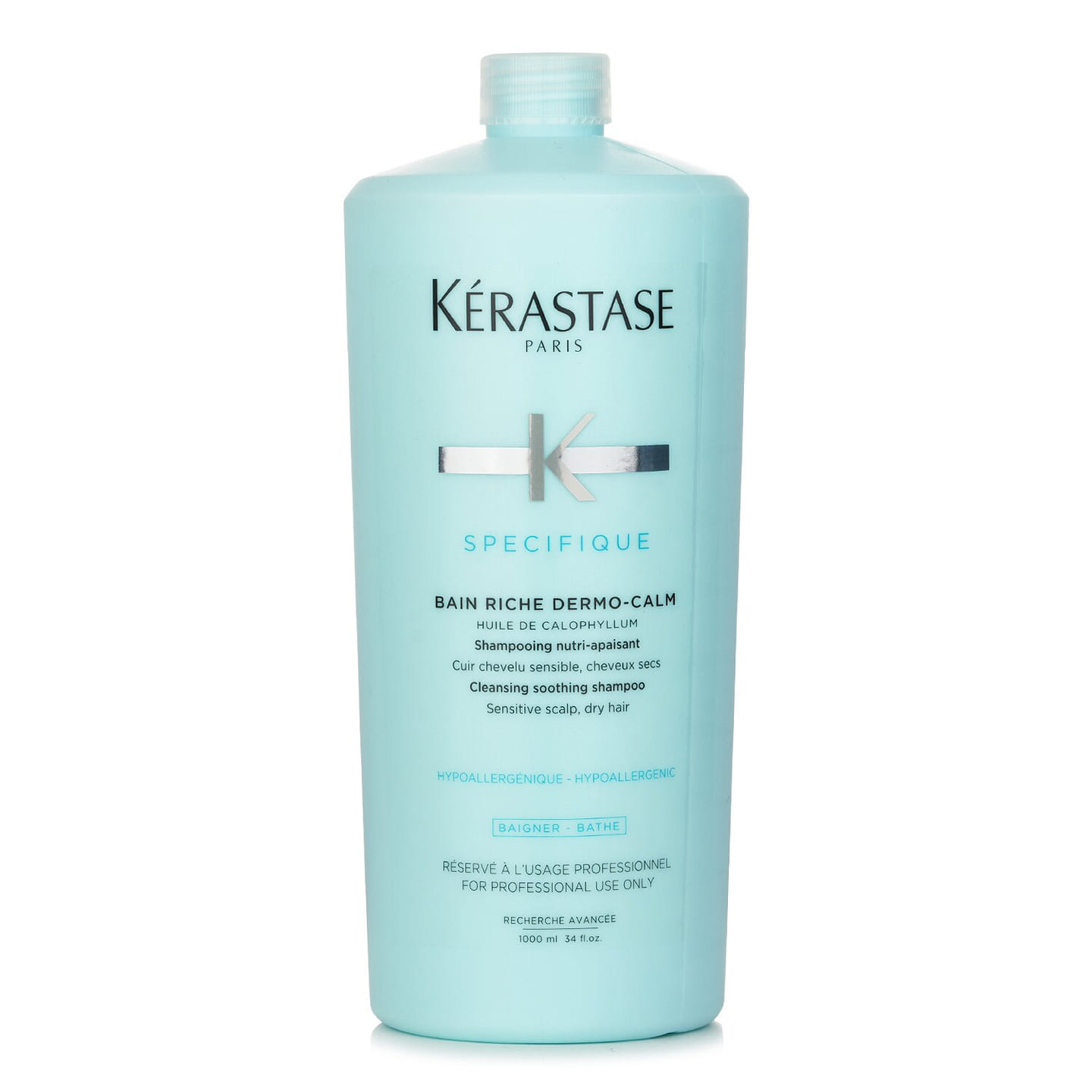 Kerastase Specifique Bain Riche Dermo-Calm Cleansing Soothing Shampoo (Sensitive Scalp, Dry Hair) 1000ml/34oz 1000 ml