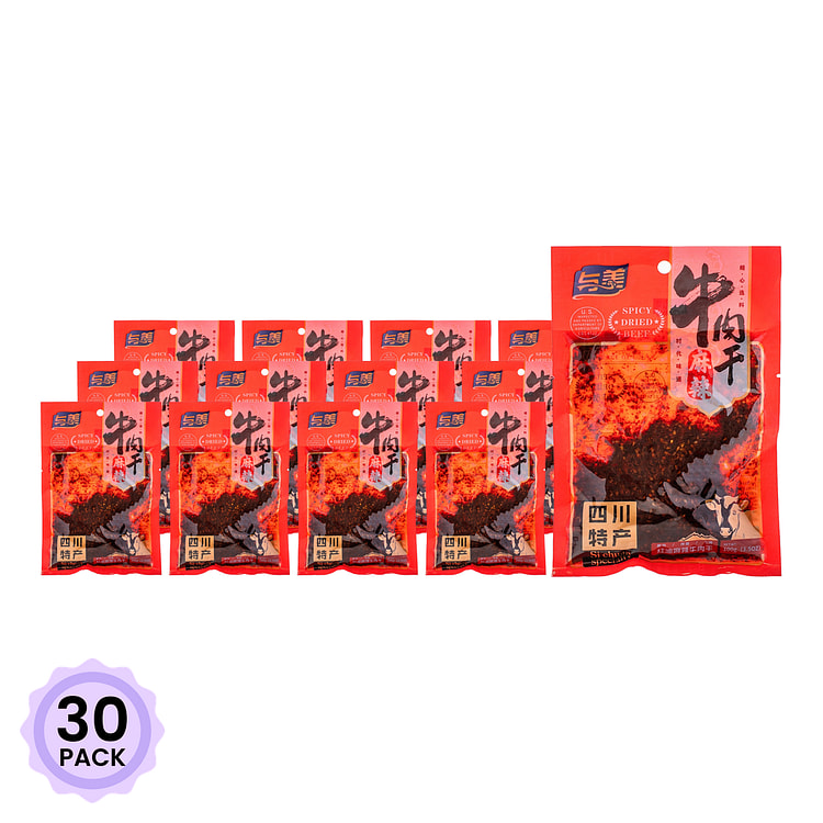 与美 麻辣牛肉干 100 克*30 包