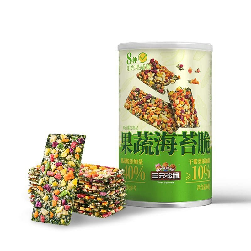 Three Squirrels Fruit & Veggie Seaweed Crisps 60g 60 g