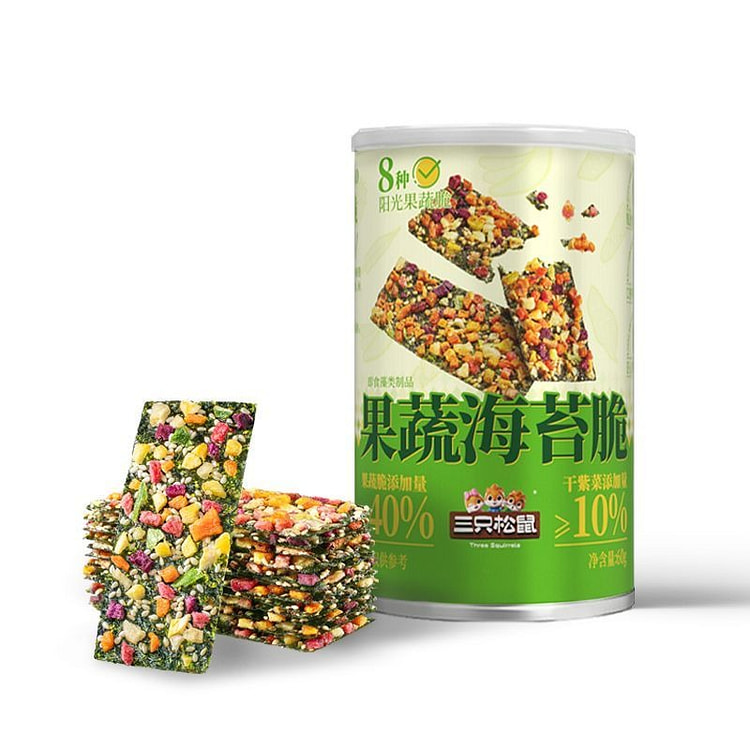 Three Squirrels Fruit & Veggie Seaweed Crisps 60g 60 g