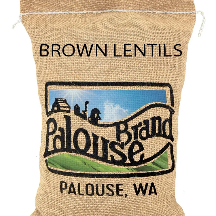 Palouse Brand Brown Lentils 5 lb Burlap Bag 1 each