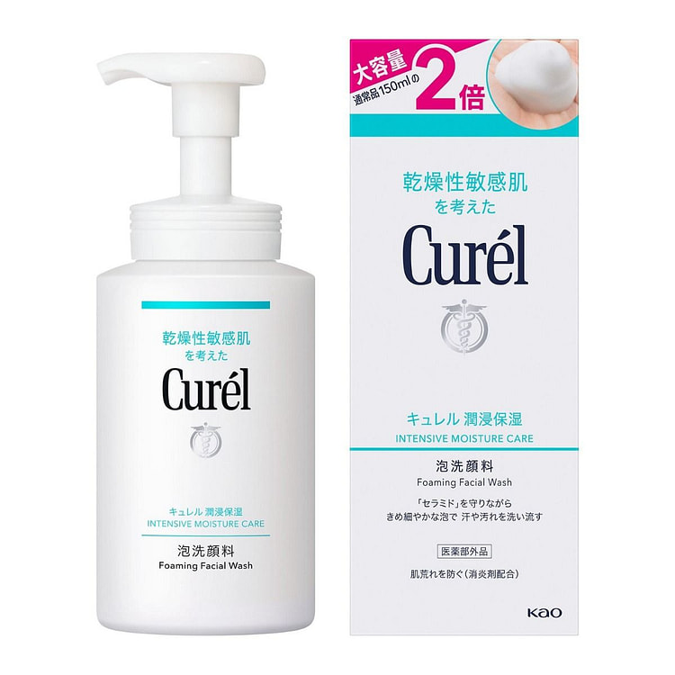 Curel Foaming Facial Cleanser Large Bottle 300ml 1 count