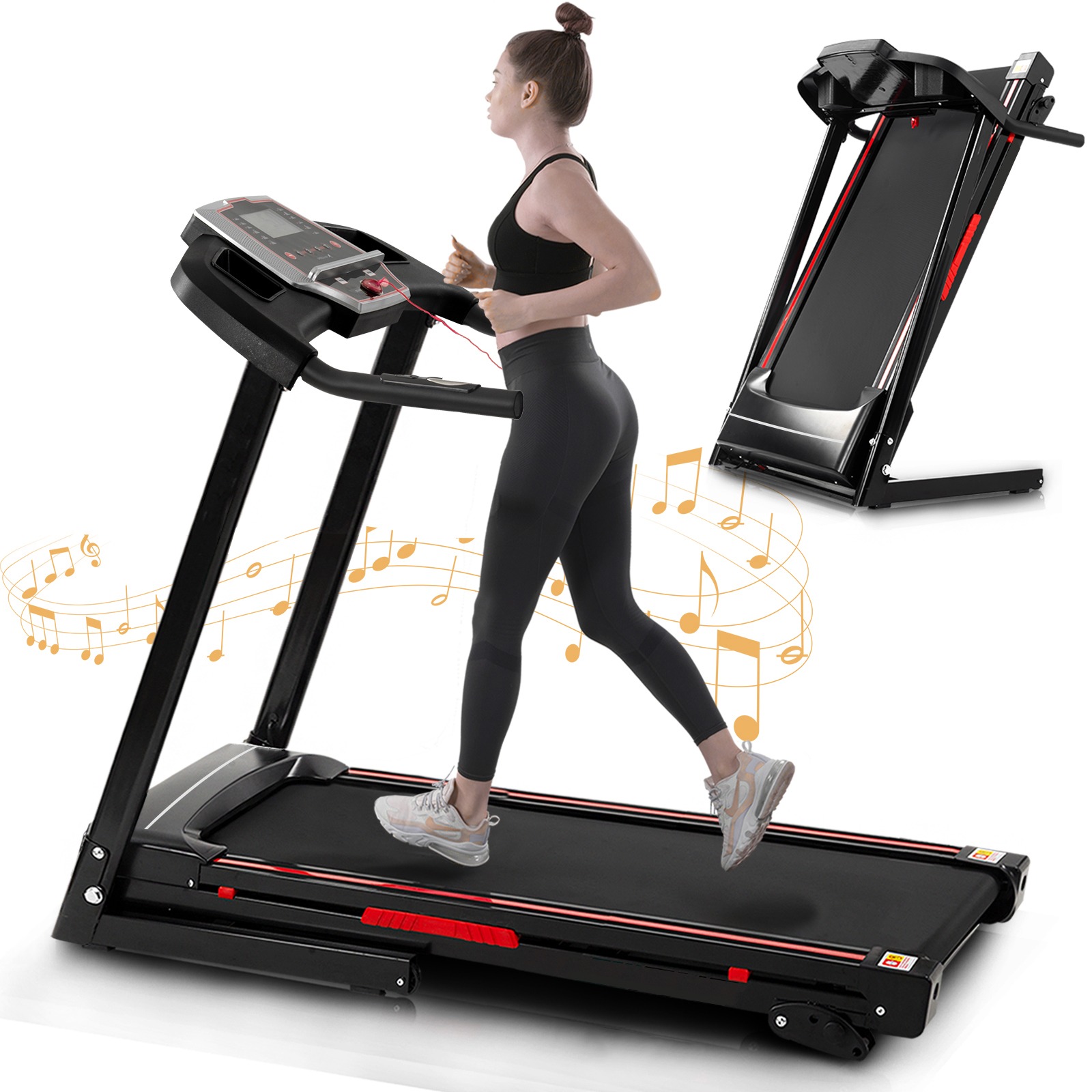 Get Folding Treadmills for Home3.5HP Portable Foldable Incline