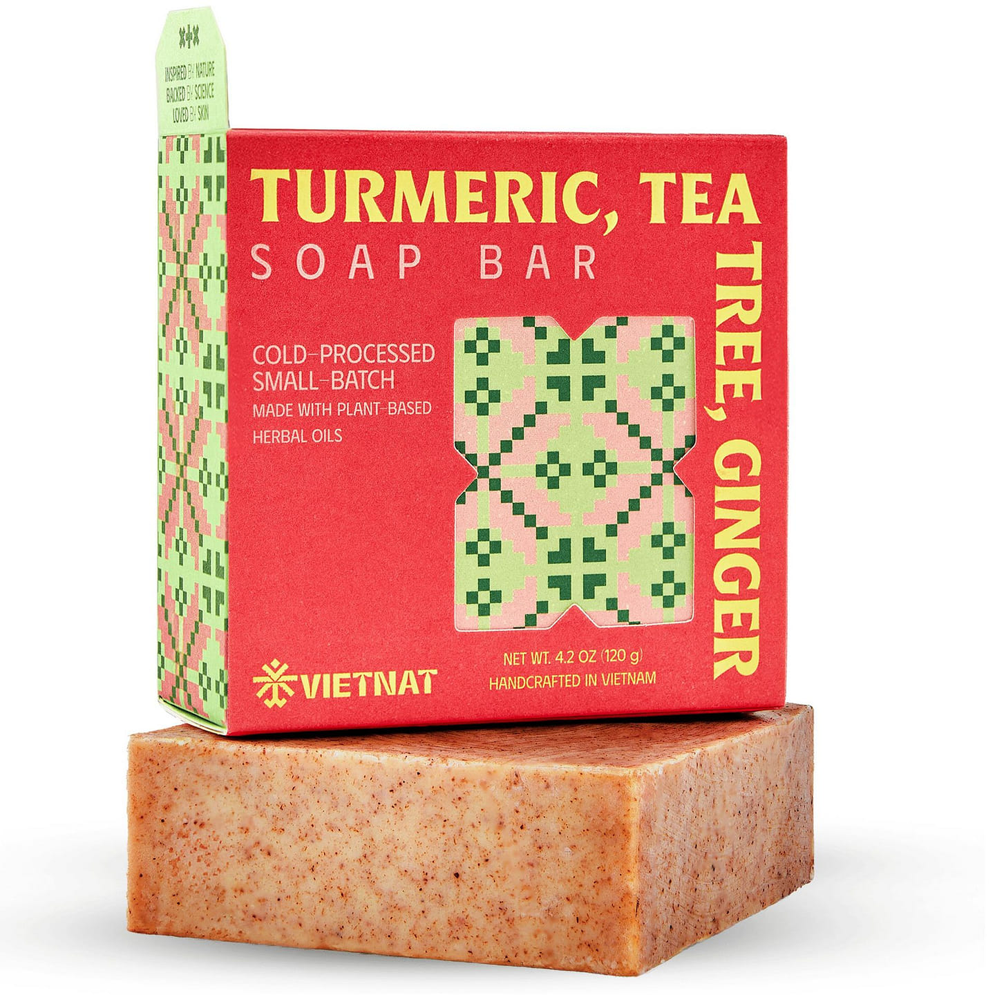 VIETNAT Turmeric Tea Tree Ginger Body Soap Bar 4.2 oz