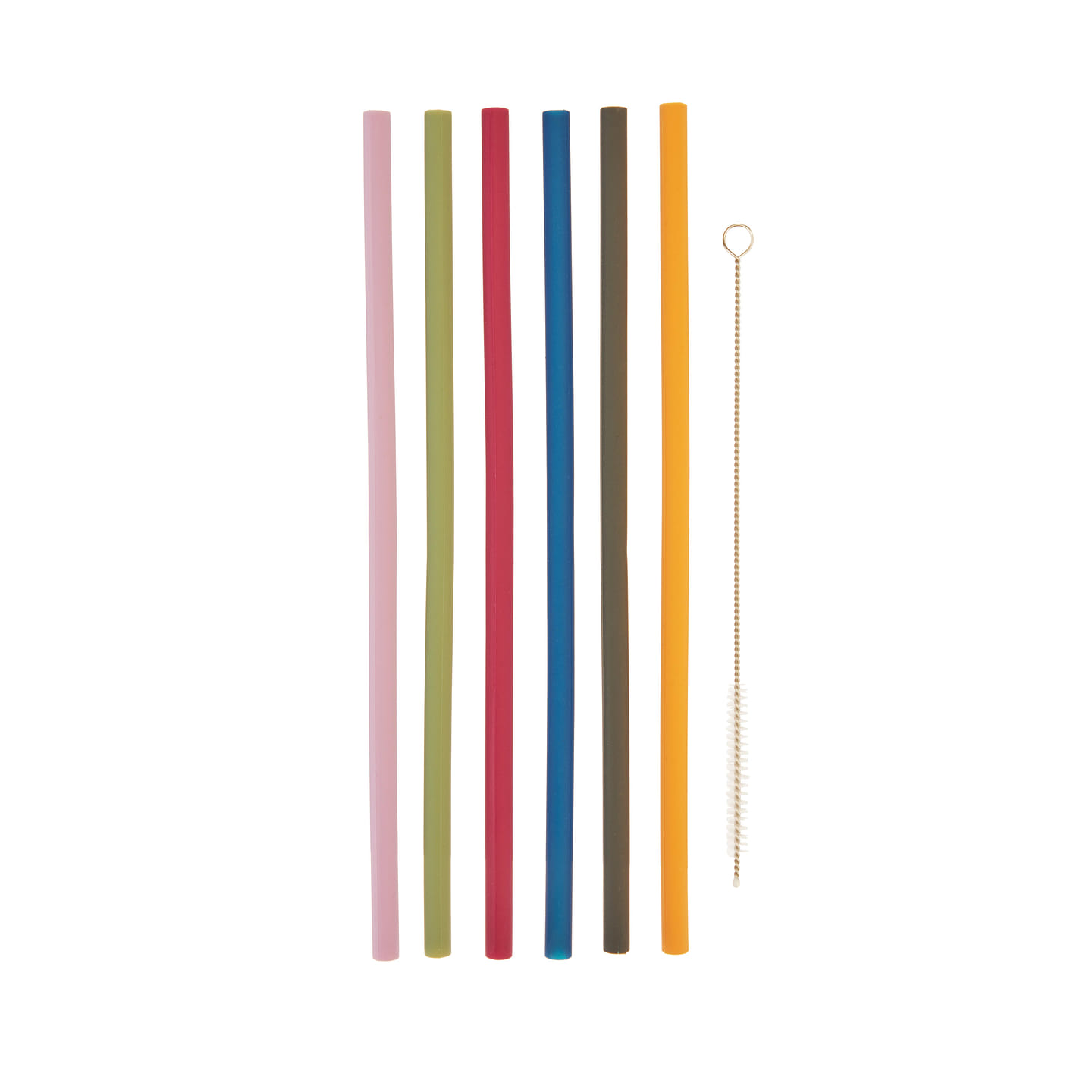 Set of 6 Silicone Straws with Cleaning Brush by Savoy - Dishwasher-Safe 6 个