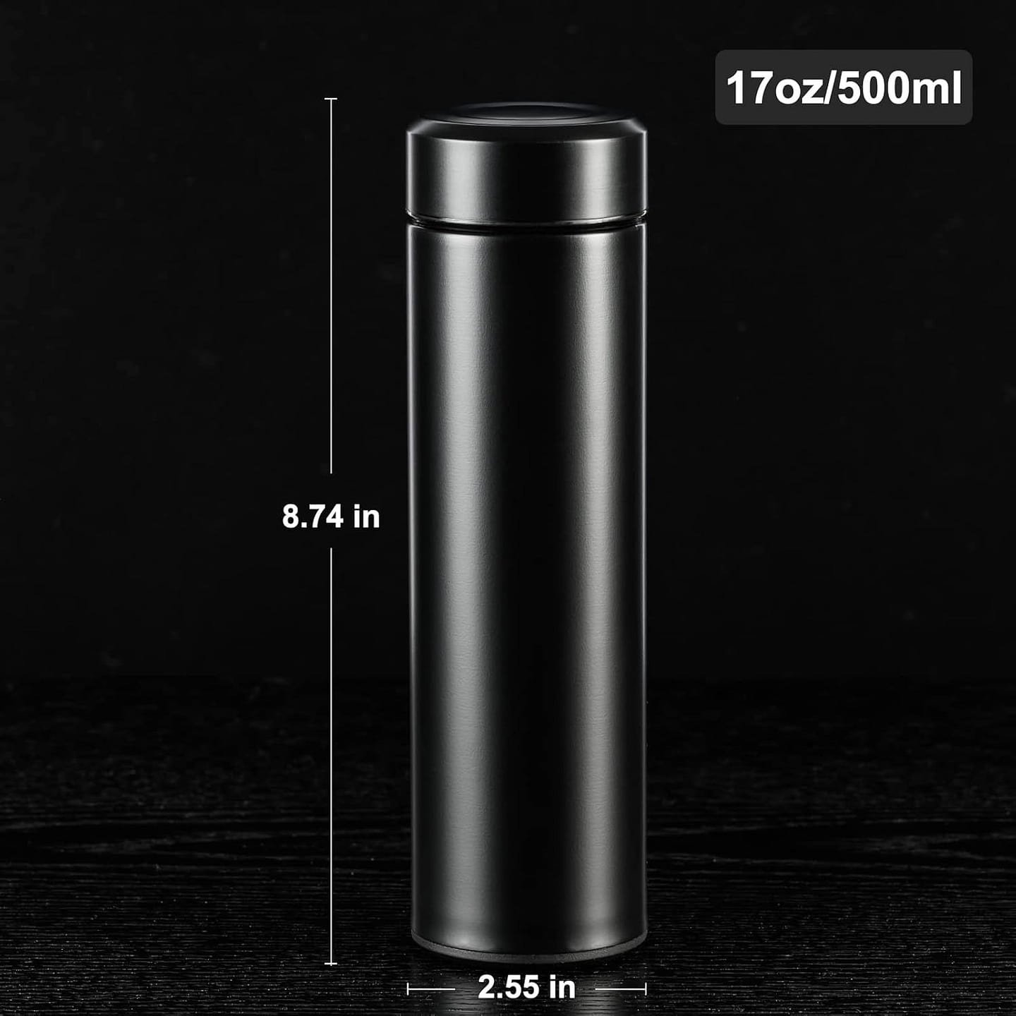 Black 500ML/17 OZ stainless steel insulated cup 17 fl.oz