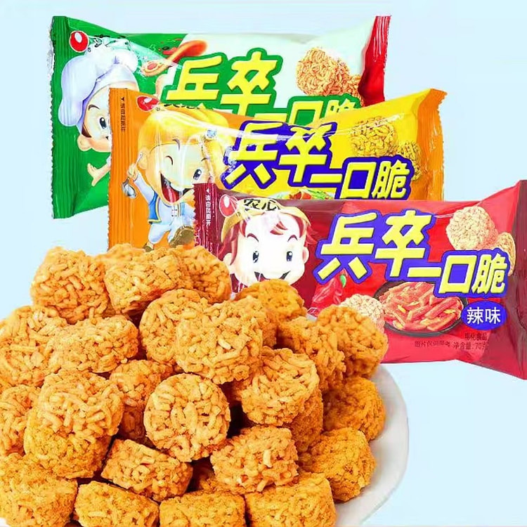 农心 干脆面兵卒一口脆拉面小丸子70g*3袋（辣味+披萨味+咖喱味）干吃方便面