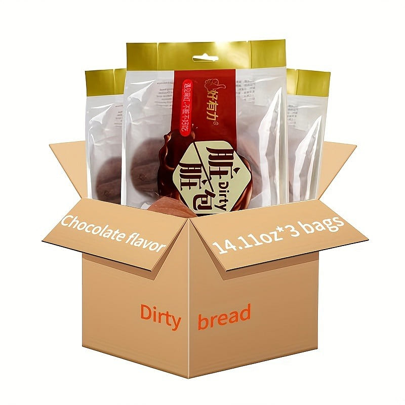 Hao you li Dirty Bread, Rich Chocolate Flavor (Chocolate Flavor) 400g * 3 Bags 1565 g
