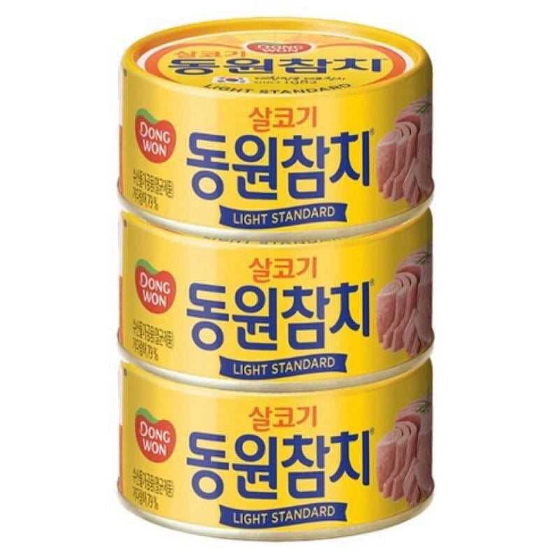 Dongwon Lean Meat Light Standard Canned Tuna, (250g, 3 pieces) 1 กล่อง