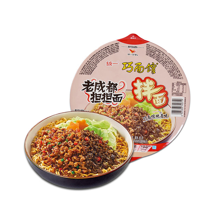 统一 巧面馆老成都担担面方便面豌杂面酱拌面120g