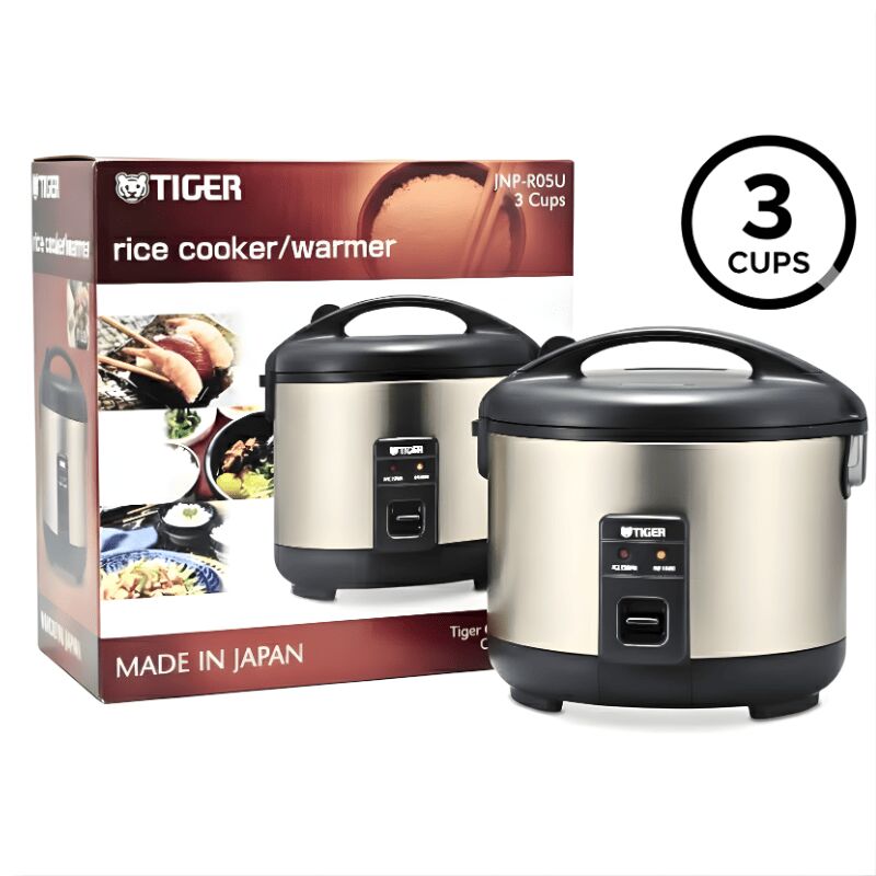 Cuiseur à Riz Tiger JNP-S55U-HU 3 Tasses - Inox Gris - Neuf Avec étui Vapeur