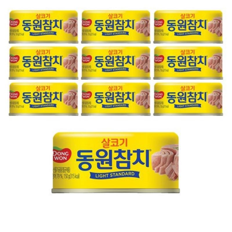 Dongwon Lean Meat Light Standard Canned Tuna, (150g, 10 pieces) 1 box