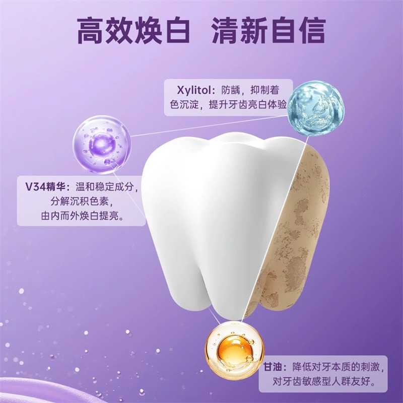 V34 Teeth Whitening Strips Purple 1 Box 1 pack - Weee!