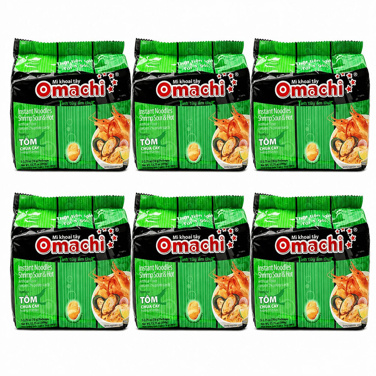 Omachi Shrimp Sour & Hot Potato Noodles 30 Pack 30 pack