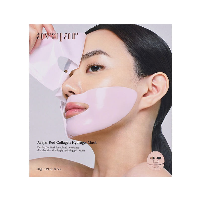 Avajar Red Collagen Hydrogel Mask 5 Sheets 5 each