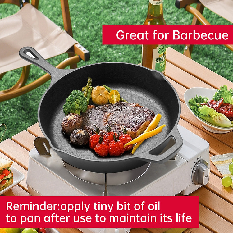 10-Inch Cast Iron Single Handle Grill Pan Uncoated 1 count