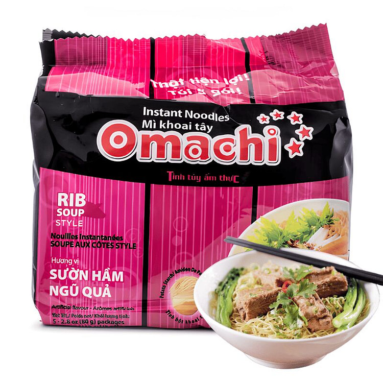 Omachi Braised Pork Rib Instant Noodles 5 Pack 2.75 oz