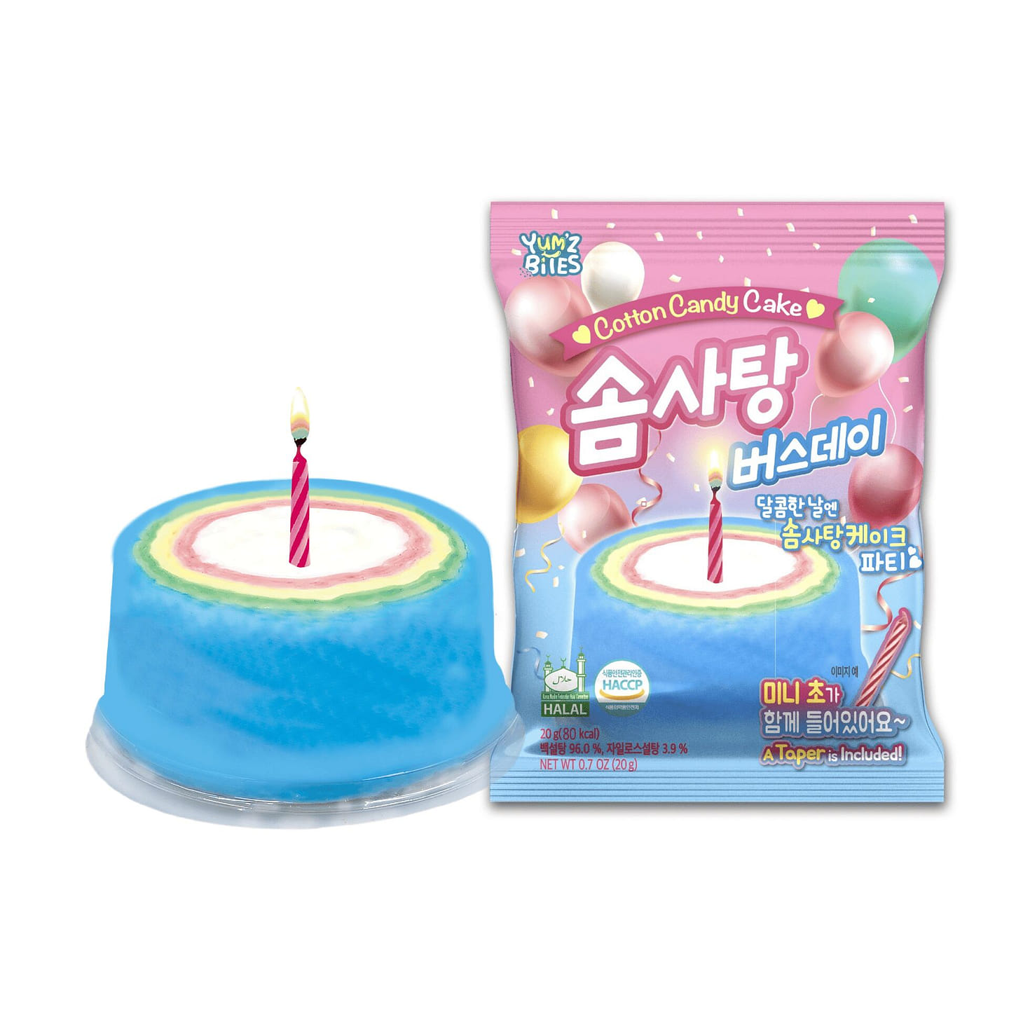 Yum’z Bites Cotton Candy Cake, Candle Included 1 each