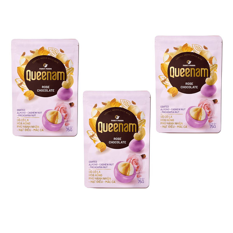 [Queenam] Rose Choco with Mixed Nuts 75gr x 3 3 count