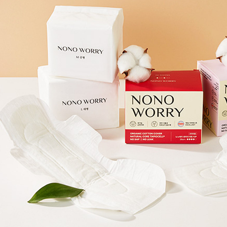 【韩国直邮】NONO WORRY有机棉卫生巾夜用