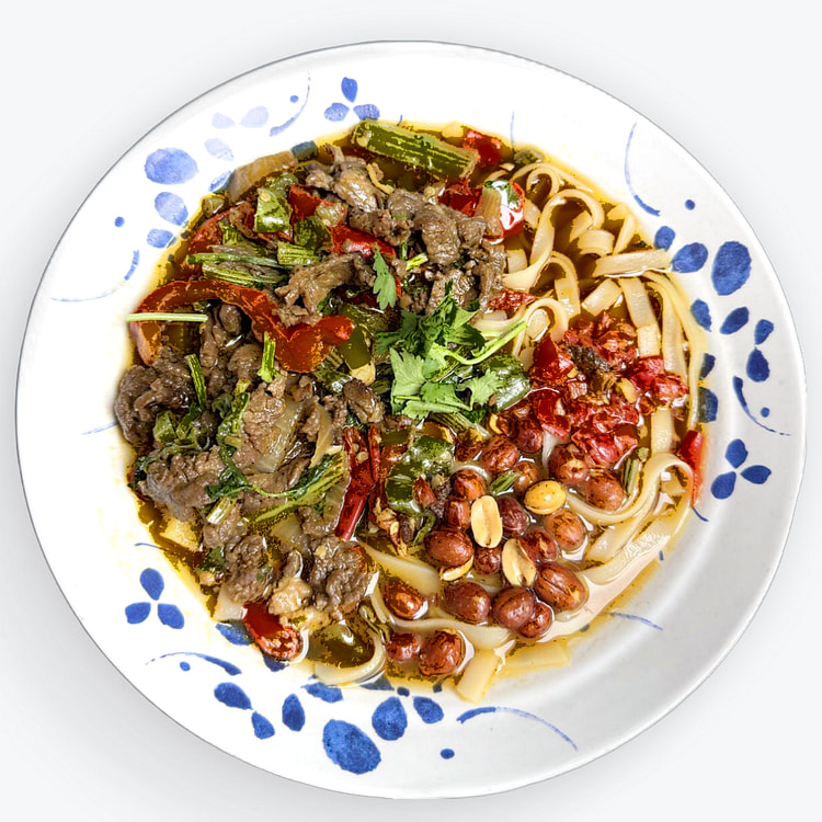 爆辣双椒牛肉汤粉（扁粉）