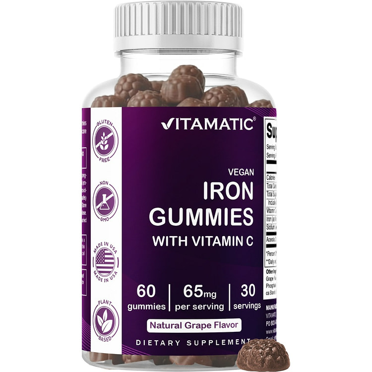 Iron 65mg with Vitamin C - 60 Gummies