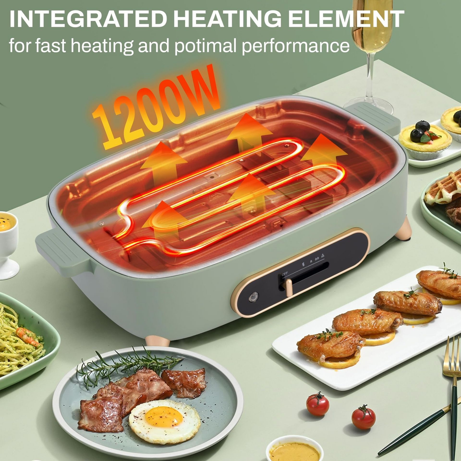 Electric Hot Pot 二つの調理エリア Get 2 in 1 Electric HotPot with Removable Grill Pan Delivered