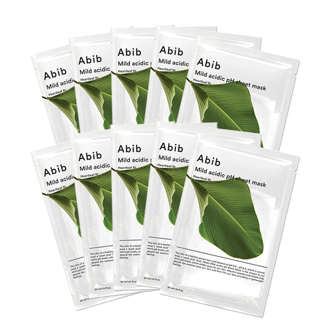 Abib Mild Acidic pH Sheet Mask - Heartleaf Fit 10pcs 1 count