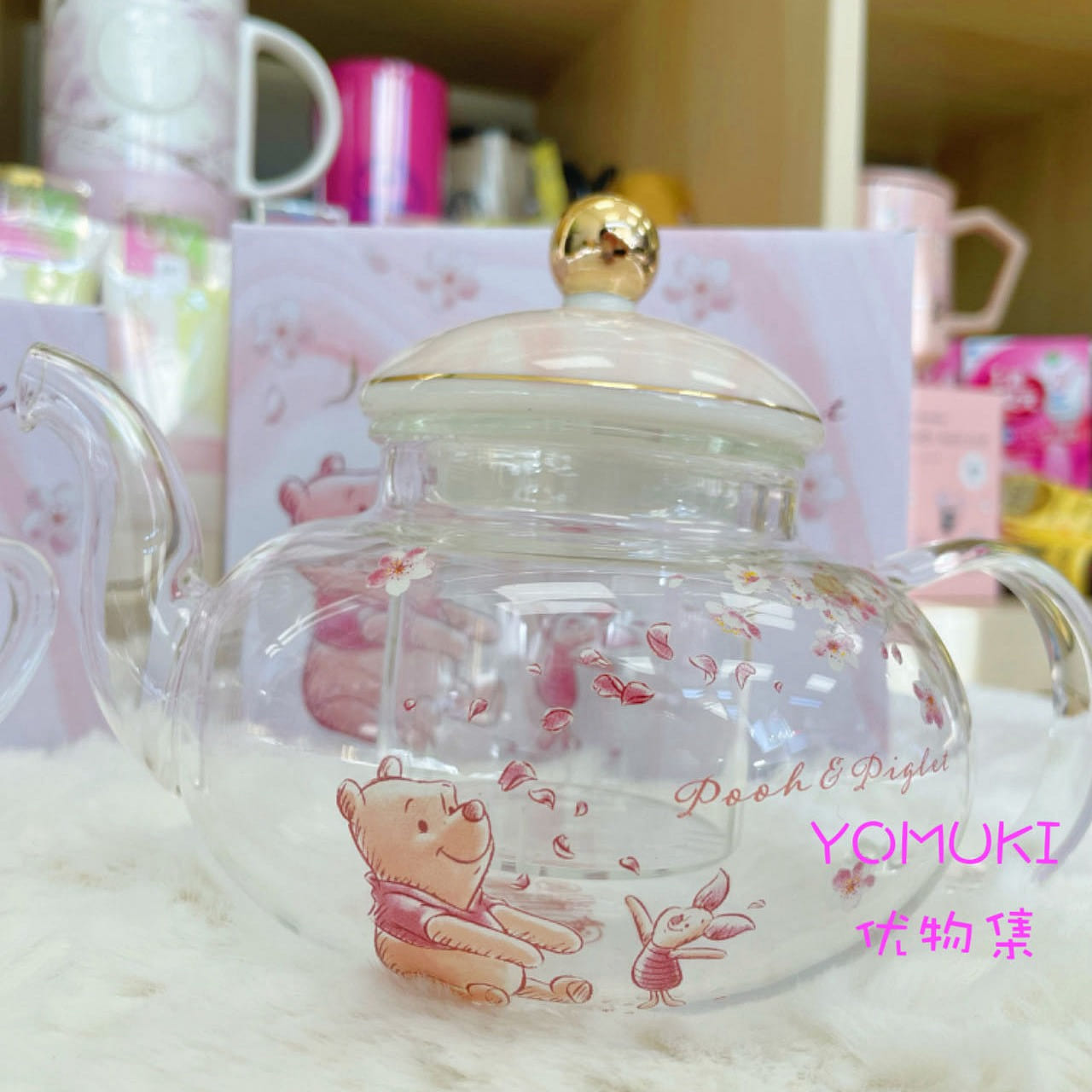 Tokyo Disney Winnie the Pooh Glass Tea Set 2 box