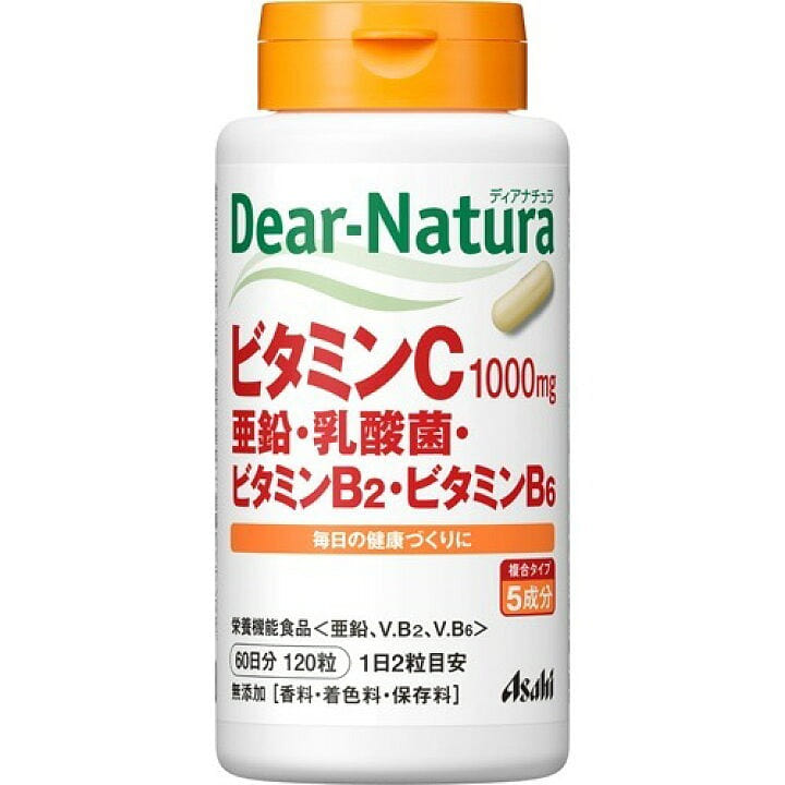 アサヒグループ食品? ディアナチュラ ビタミンC 亜鉛 乳酸菌 ビタミンB2 ビタミンB6 120粒 (60日分) 1 個