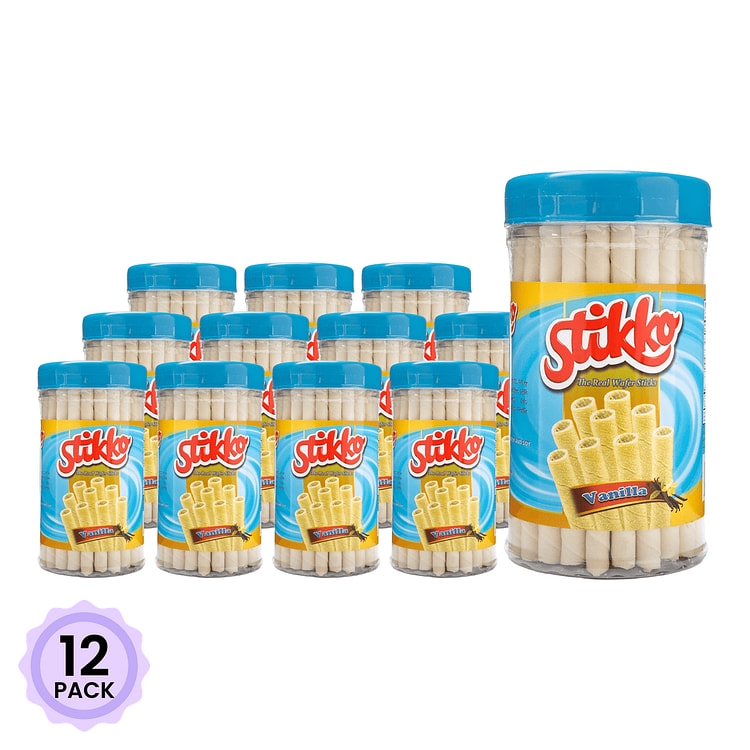 Stikko Wafer Sticks Vanilla Flavor 400 g*12 pack