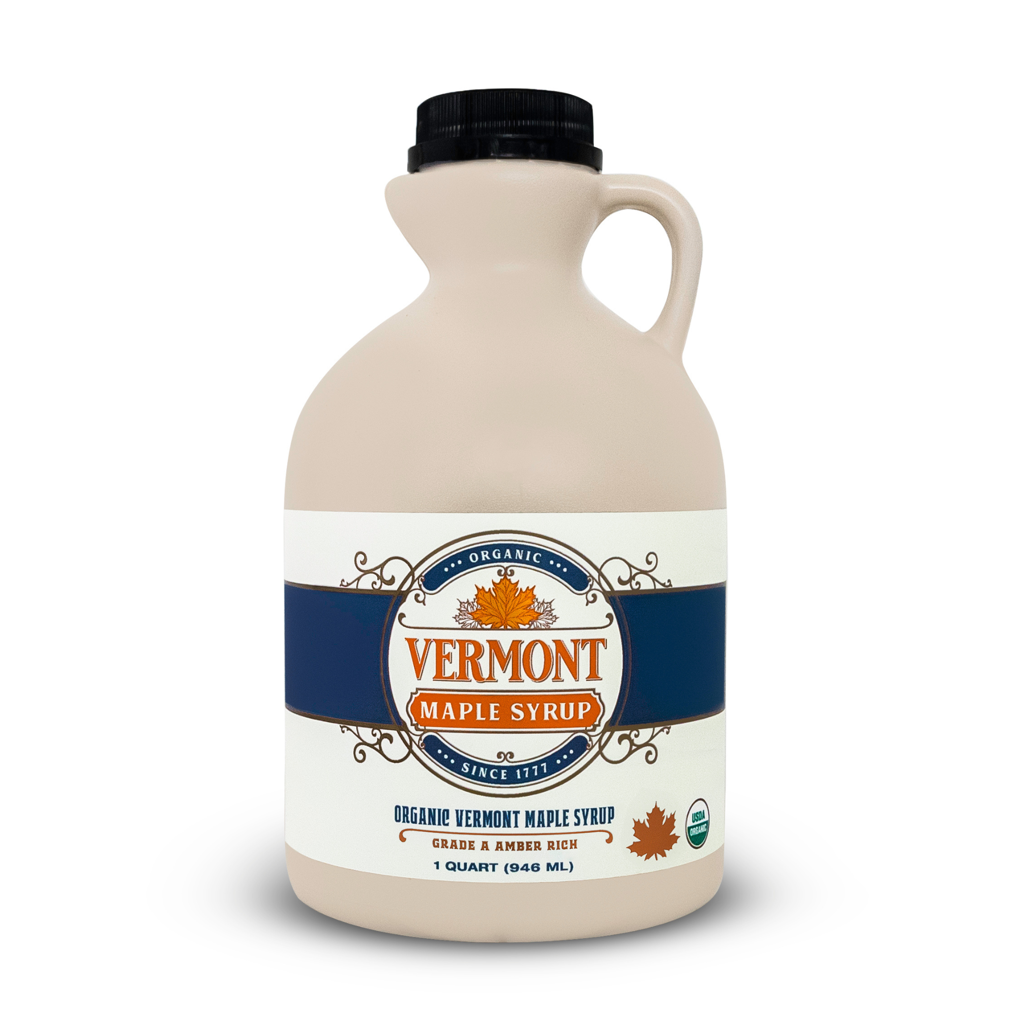 Amber Organic Vermont Maple Syrup - Jug 32 oz - quart / Single 47.58 oz