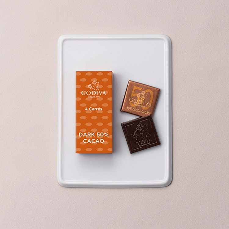 Godiva Carre Dark 50% Cacao Chocolate 4 pieces