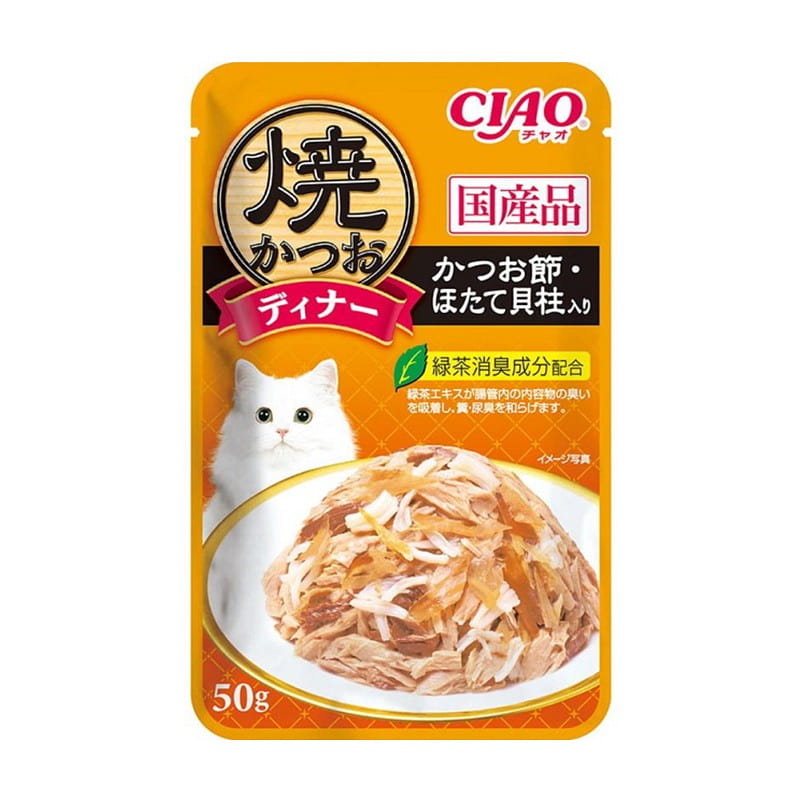 伊纳宝 袋装湿粮餐包 50g 鲣鱼扇贝片 1 份