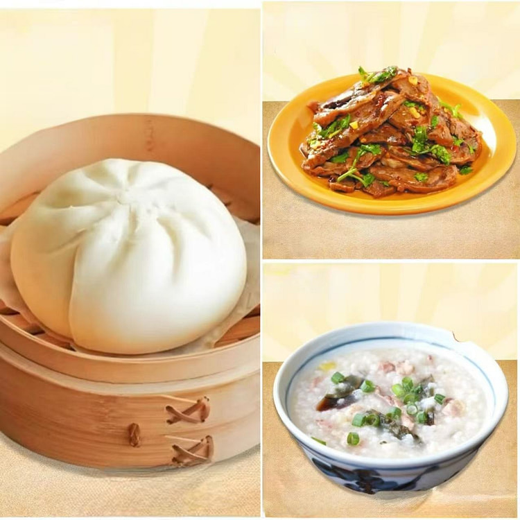 温馨套餐(牛腱+皮蛋瘦肉粥+猪肉大葱包1个) 1 份