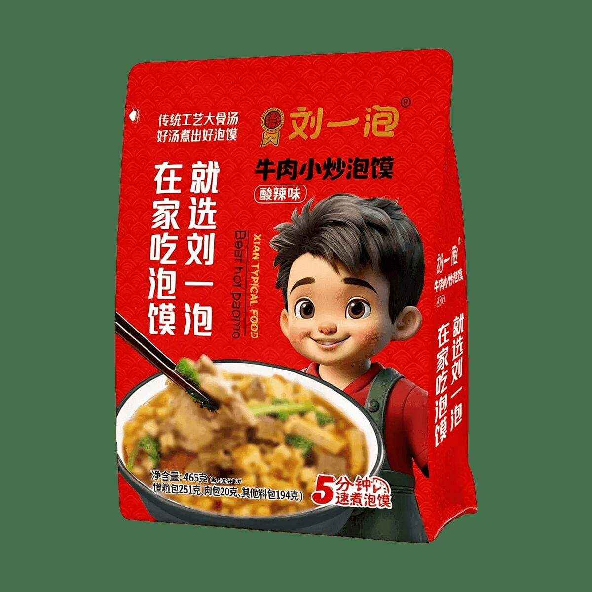 刘一泡 全新系列牛肉风味小炒泡馍 465 克