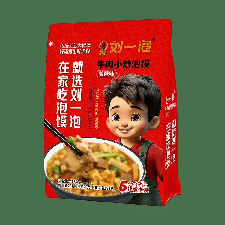 刘一泡 全新系列牛肉风味小炒泡馍 465 克