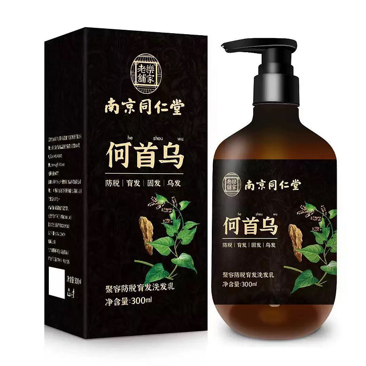 南京同仁堂何首乌黑灵芝人参洗发水300ml/瓶