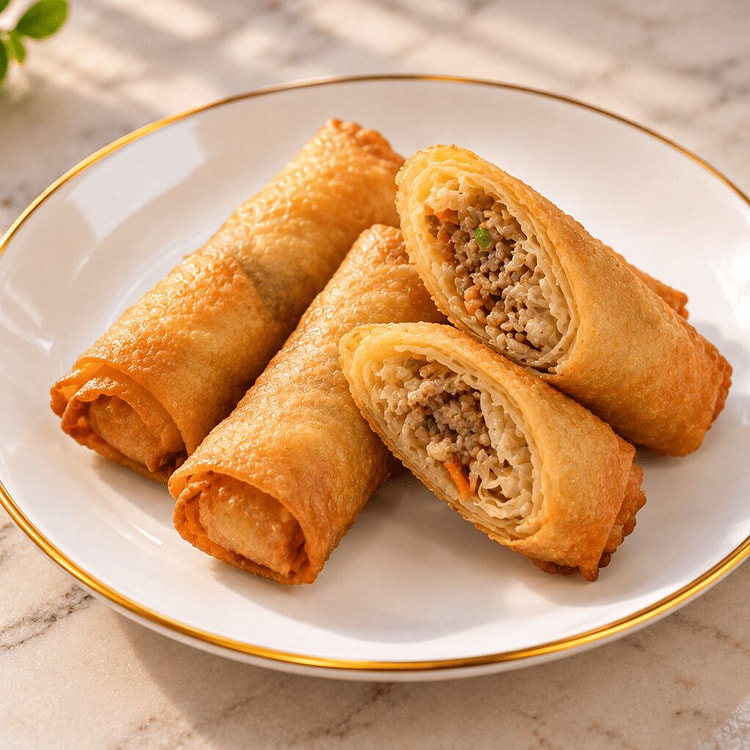 Golden Crispy Pork Egg Rolls 3 count