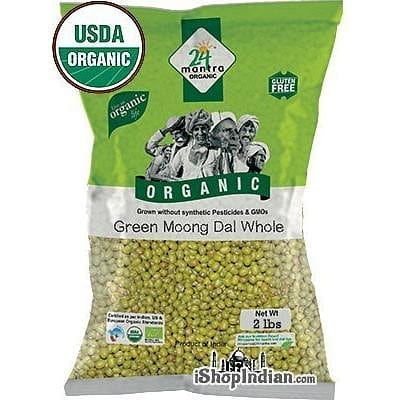24 Mantra Organic Moong Whole (Mung Beans) – 2 lbs, 2 lbs bag 2 lb