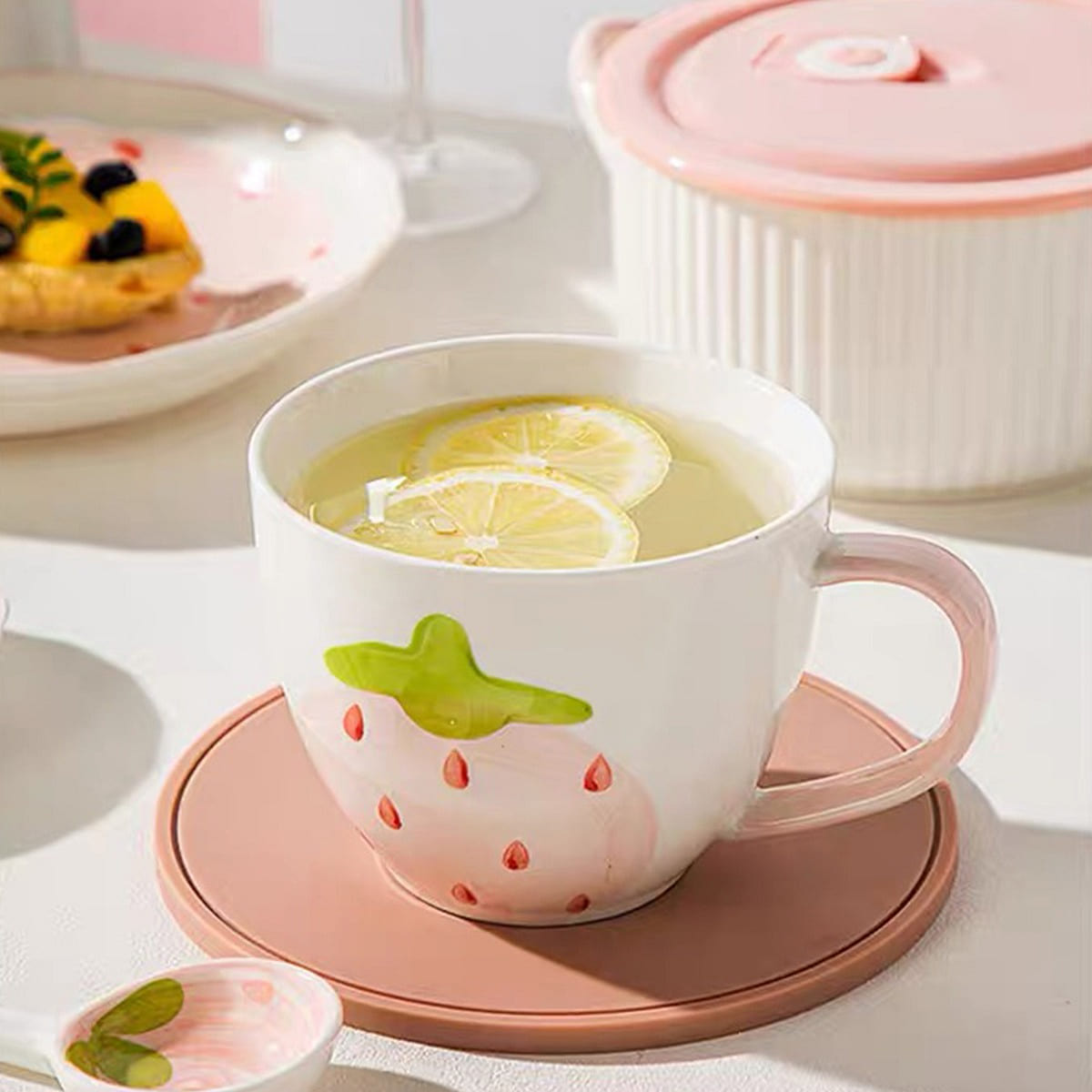Pretty Strawberry Ceramic Mug 1 each