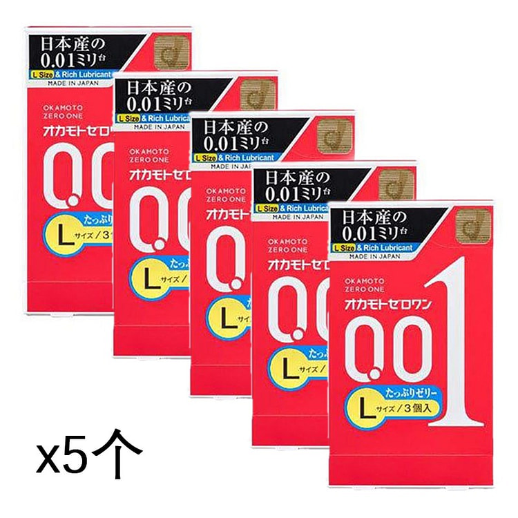 OKAMOTO 超薄加量版001安全套L码x5个