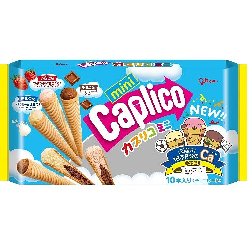 Glico 3种口味甜筒冰淇淋迷你饼干 10枚入