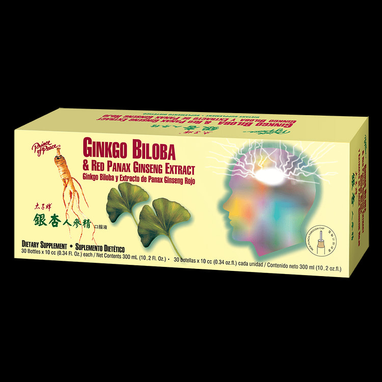 Prince of Peace Ginkgo Biloba &amp; Red Panax Ginseng Extract, 30x10cc