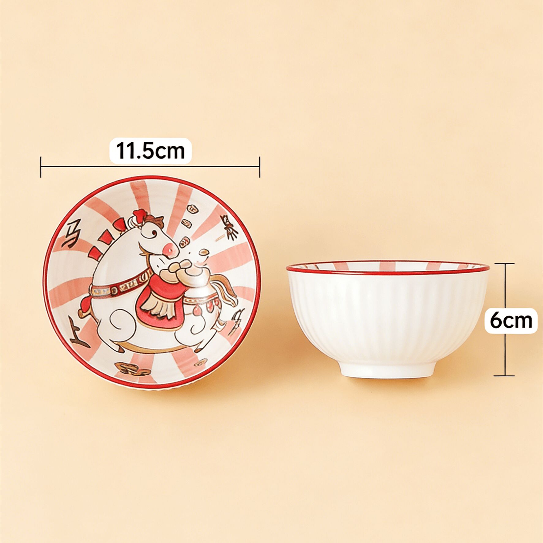 工芸品 Bowl Chinese ceramic bowl & bamboo chopstick gift box 1 each - Weee!