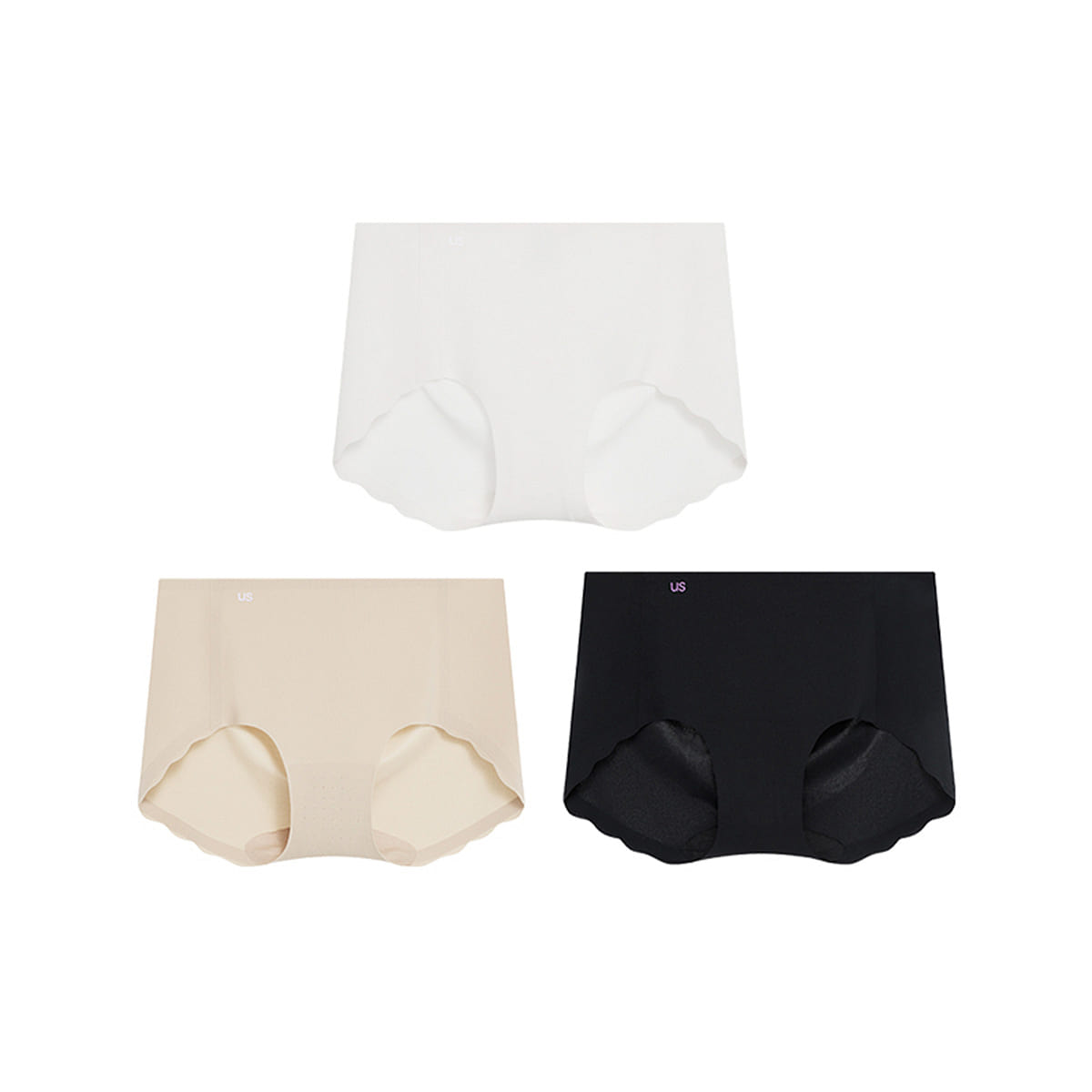 China Direct Mail Ubras Size Free Wave Wrap Hip Mid Waist Flat Corner Pants (Three Pack) – Combination Color 08- One Size 100 g